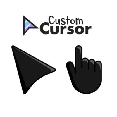 Custom cursor arrow and hand icons for website personalization and user interface customization.